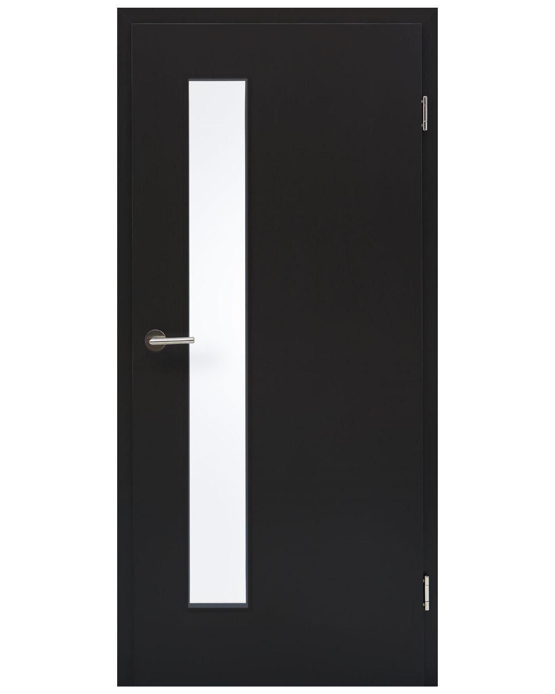 CPL-Tür in Schwarz mit Lichtausschnitt